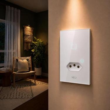 Imagem de Interruptor Inteligente Smart Zigbee Alexa 1 Botão Tomada 4x2 Bivolt B