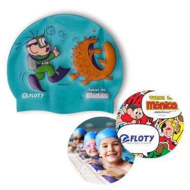 Imagem de Touca Natação Infantil Silicone Turma Da Mônica E Cebolinha, Azul, Cel