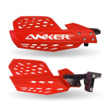 Imagem de Protetor Mão Aberto Anker Armour Trilha Motocross, Vermelho