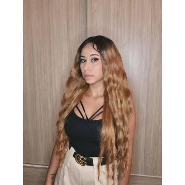 Imagem de Peruca Lace Front Ondulada Longa Fibra Futura 75 Cm