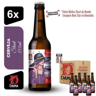 Imagem de Cerveja Stout Dama Bier 355ml Kit 6 unidades