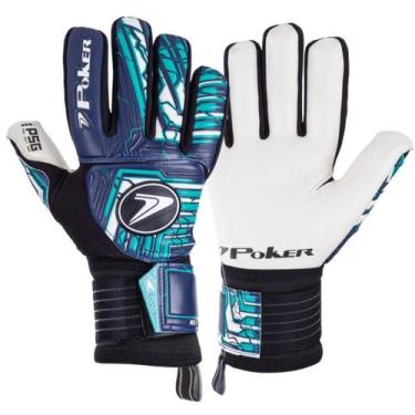 Imagem de Luva Goleiro Campo Poker Neo II Profissional -, Azul, Verde, 11