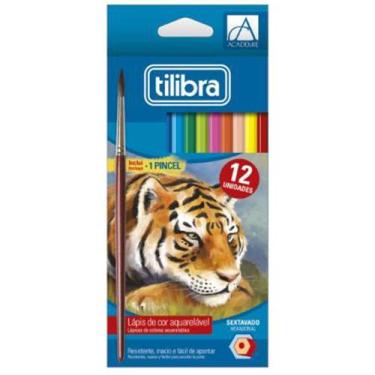 Imagem de Lápis de Cor 12 Cores Sextavado Aquarelável Académie Tilibra 1 Ed 1 ed