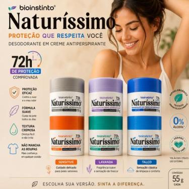 Imagem de Naturíssimo Bioinstinto Desodorante em Creme 55g  Hipoalergênico e Veg