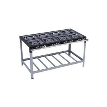 Imagem de Fogão Industrial 8 bocas 30x30 Luxo Aço Inox Metalmaq