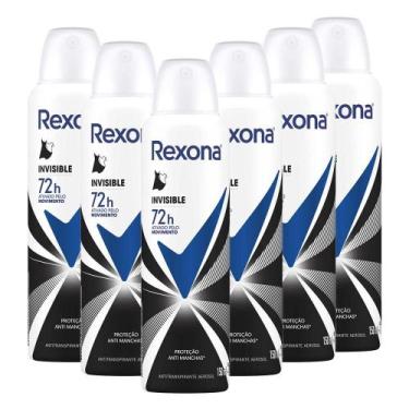 Imagem de Kit 6 Desodorantes Rexona Motionsense Antitranspirante Aerossol Invisi