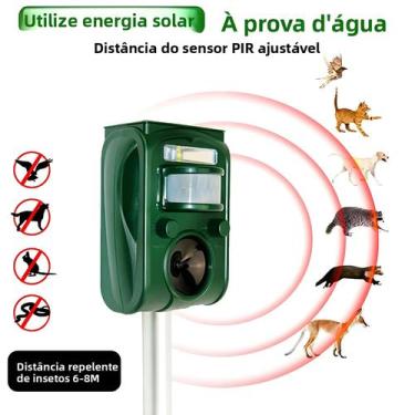 Imagem de Repelente De Insetos Ultrassônico Solar Ajustável Para Exteriores Com 