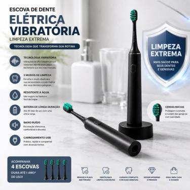 Imagem de Escova De Dente Dental Elétrica Vibratória Recarregável Usb Ultra Higi