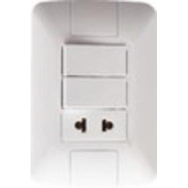 Imagem de Conjunto 4x2 con 2 Interruptores Sencillos 10 A 250 V y 1 Tomacorrient