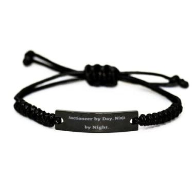Imagem de Bracelete exclusivo de corda preta, leilão de dia Ninja à noite, presente para homens e mulheres, presentes de sarcasmo dos colegas