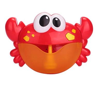 Imagem de NUOBESTY Máquina automática de bolha de caranguejo com música animal soprador de bolhas brinquedo infantil Happy Tub Time para crianças sem bateria (vermelho)