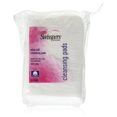 Imagem de Swisspers Almofadas de algodão premium ultra macias para limpeza facial, 50 unidades (pacote com 2)