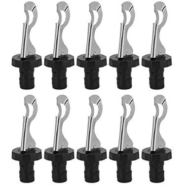 Imagem de 10 peças Rolha de vinho de silicone Rolha de vedação de vinho Tampa de garrafa de vinho Cortiça Preto Silicone Pressionante Tampa de garrafa de vinho Ferramenta de cozinha