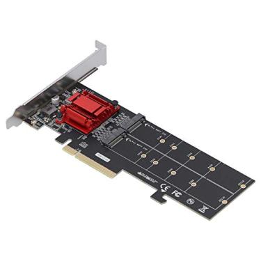 Imagem de PUSOKEI Adaptador de disco rígido SSD PCI-E, Drive Free TXB122 PCIe 3.1 x8 ASM1812 para adaptador de cartão de expansão SSD M.2 NVME SSD PCI-E SSD SSD Hard Disk Adaptador de