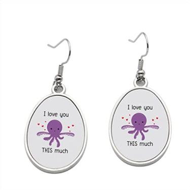 Imagem de Brinco I Love You This Much - Brincos com pingente para meninas - Presente de festa de aniversário dos namorados
