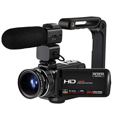 Imagem de Filmadora Digital Ordro Z20 Full HD 24MP Night Vision Com Microfone e Suporte