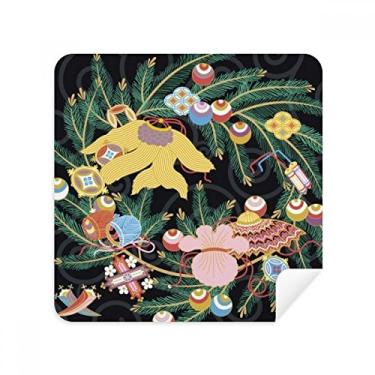 Imagem de Pintura de cultura japonesa folha flor óculos pano pano pano limpador de tela tecido camurça pacote com 2