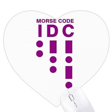 Imagem de Mousepad de coração Morse Code Care Tapete de borracha para escritório