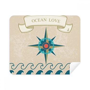 Imagem de Pano de limpeza Ocean Love Sea Sailing Bússola padrão limpador de tela 2 peças tecido de camurça