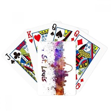 Imagem de DIYthinker St.Louis America City Baralho de pôquer em aquarela presente de jogo de mesa