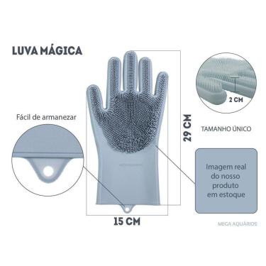 Imagem de Par De Luvas Mágicas Silicone Lavar Louça Copo Prato Verde
