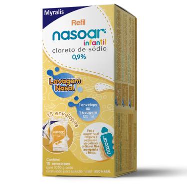 Imagem de Nasoar Infantil 0,9% Solução Nasal Refil 15 envelopes 15 envelopes
