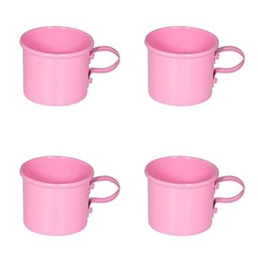 Imagem de Kit 4 Canecas em alumínio estilo Moscow Mule Decor - Rosa Bb