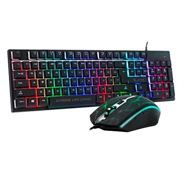 Imagem de ELG CGVR21 - Combo Gamer Teclado ABNT2 Iluminado + Mouse 3200DPI LED 7 Cores com 6 Botões de Resposta Rápida
