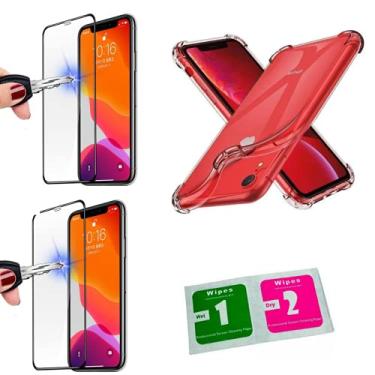 Imagem de Kit Capinha Case Celular + 2X Película Vidro 9D Compatível iPhone XR