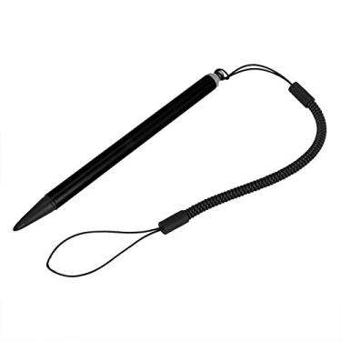 Imagem de Caneta de toque universal, caneta de pintura sensível ao toque de tela sensível ao toque com corda de mola suspensa (preta)
