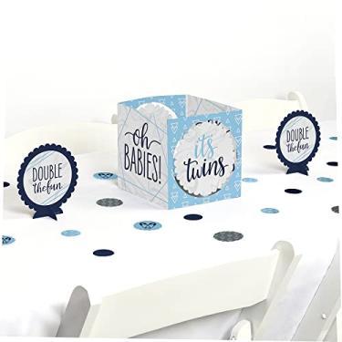 Imagem de Big Dot of Happiness It's Twin Boys - Blue Twins Baby Shower Centrepiece and Table Decoration Kit