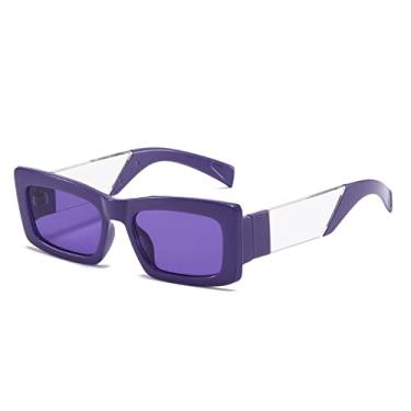 Imagem de Óculos de sol de armação de bloco de cor quadrado pequeno óculos de sol elegantes para homens e mulheres, 6, tamanho único