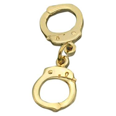Imagem de Smith & Warren Mini broche de uniforme policial com acabamento dourado Tac, 1-1-4" W x 1/2" H ( each cuff is appox 1/2"), Latão