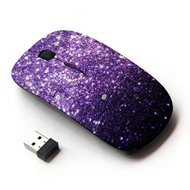 Imagem de KawaiiMouse [Mouse óptico sem fio 2,4 G] Estrelas brilhantes com glitter iridescente