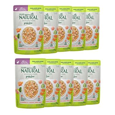 Imagem de KIT 10 Ração Úmida Guabi Natural Grain Free Sachê Gatos Castrados Salmão E Frango - 85g