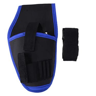 Imagem de Saco multifuncional de ferramentas com cinto de 12V com cinto de nylon ajustável Saco de trabalho de cintura profissional pesado Adequado para uso doméstico por eletricistas(Blue border)