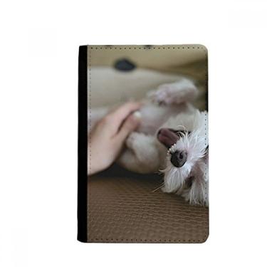 Imagem de Porta-passaporte com foto de animal de estimação branco para cachorro fofo Notecase Burse carteira capa para cartão, Multicolorido.