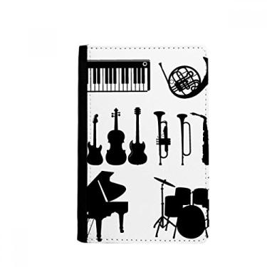 Imagem de Bolsa para cartão com capa para passaporte com combinação de música clássica para ouvir música sax, Multicolorido.
