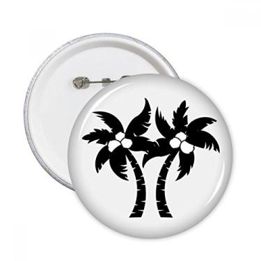 Imagem de Broche redondo com contorno de planta de coqueiro preto com botões, emblema para decoração, 5 peças