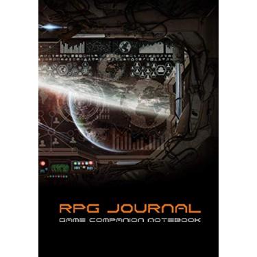 Imagem de RPG Journal Mixed Paper: Ruled, Graph, Hexagon and Dot Grid | Game Companion Notebook Alien Spaceship Bridge