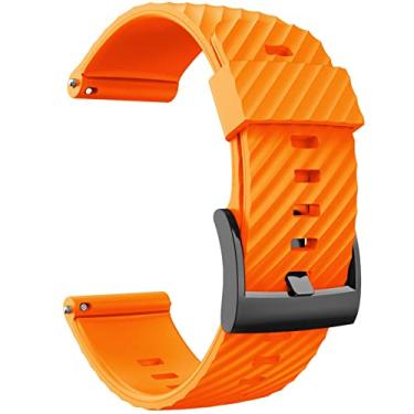 Imagem de GANYUU 24MM para Suunto 7/Suunto D5 Pulseira de substituição Silicone Sports Smart Watch Straps para Suunto 9 Baro/Sport Wrist HR Baro Watchband (Cor: Laranja, Tamanho: 24mm)