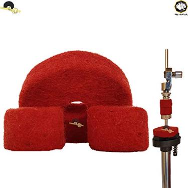 Imagem de Kit de Feltros Gorilla para base e Presilha de chimbal - Lã de carneiro Vermelho