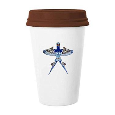 Imagem de Caneca de vidro de cerâmica com padrão tradicional de pipa de cultura chinesa