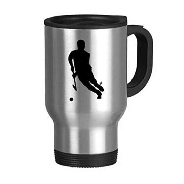 Imagem de Caneca de viagem de hóquei, esportes, corrida, educação física, tampa flip, copo de carro de aço inoxidável