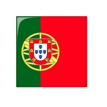 Imagem de Azulejo de cerâmica brilhante com bandeira nacional de Portugal da Europa