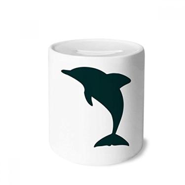 Imagem de Blue Ocean Docile Linda caixa para dinheiro de golfinho, porta-moedas de cerâmica, presente de cofrinho