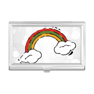 Imagem de Capa porta-cartões com estampa de ilustração de vento arco-íris para clima caixa de bolso
