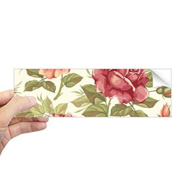 Imagem de DIYthinker Adesivo retangular de flores em aquarela rosa envelhecida para janela notebook
