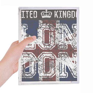 Imagem de Caderno diário de folhas soltas com a bandeira da União Jack de Londres, Reino Unido, Inglaterra, Diário Recarregável