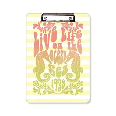 Imagem de Hippocampus Marine Life Quadro de prancheta com estampa colorida, placa de apoio A4